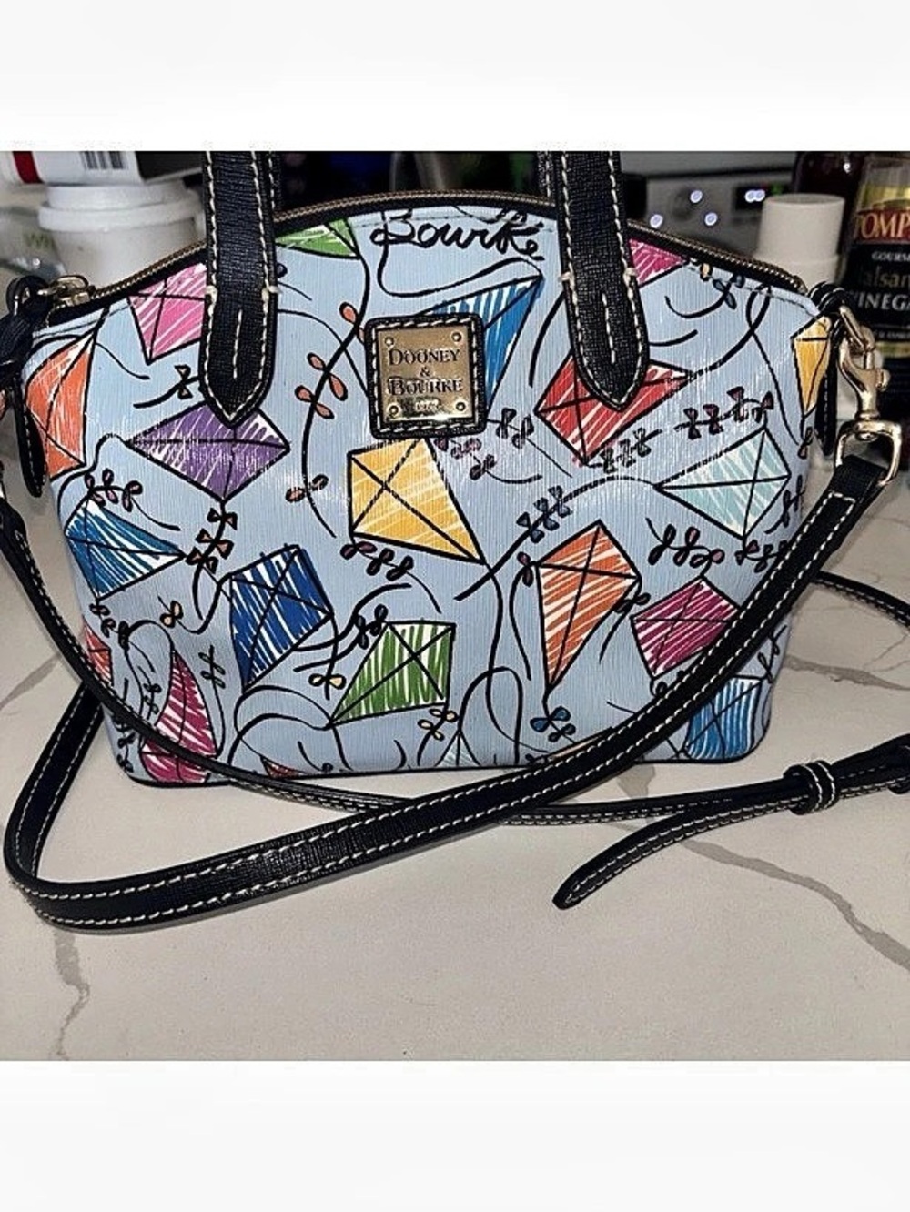Dooney & Bourke Kite Mini Domed Crossbody Bag Blue & Multicolor